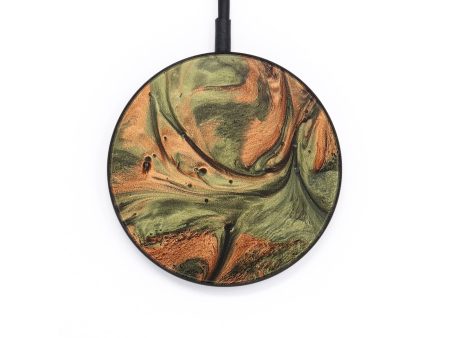 Circle Wood+Resin Wireless Charger - Alton (Green, 677063) Hot on Sale