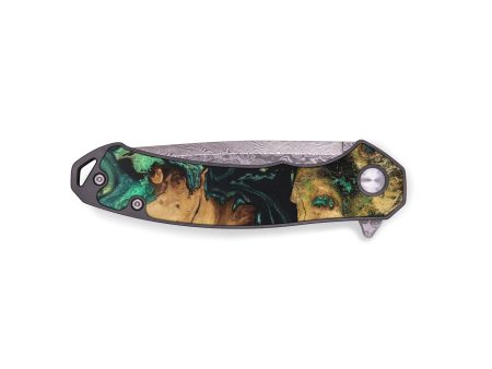 EDC Wood+Resin Pocket Knife - Donna (Green, 676940) Online Sale