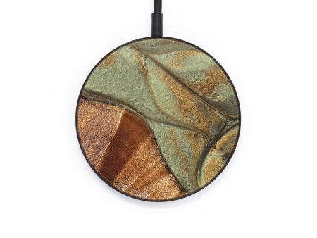 Circle Wood+Resin Wireless Charger - Celia (Green, 677096) on Sale