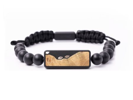 Onyx Bead Wood+Resin Bracelet - Dexter (Black & White, 675033) Fashion