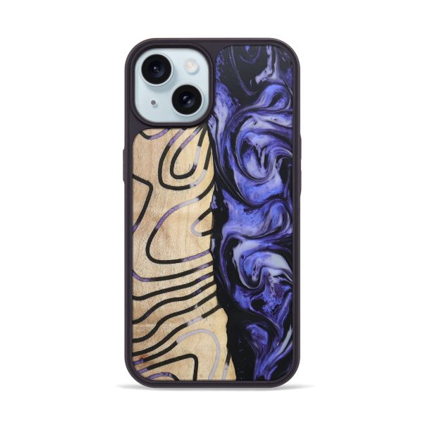 iPhone 15 Wood+Resin Phone Case - Jeri (Pattern, 677268) For Sale