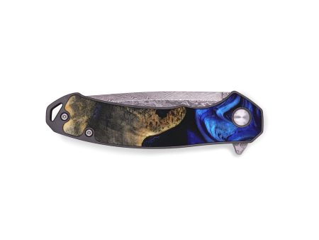 EDC Wood+Resin Pocket Knife - Veronica (Blue, 676999) Online now