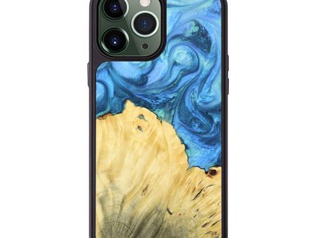 iPhone 13 Pro Max Wood+Resin Phone Case - Brynn (Blue, 675897) Supply