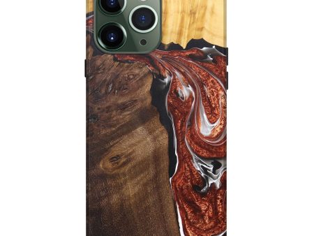 iPhone 13 Pro Max Wood+Resin Live Edge Phone Case - Christie (Red, 676395) Discount