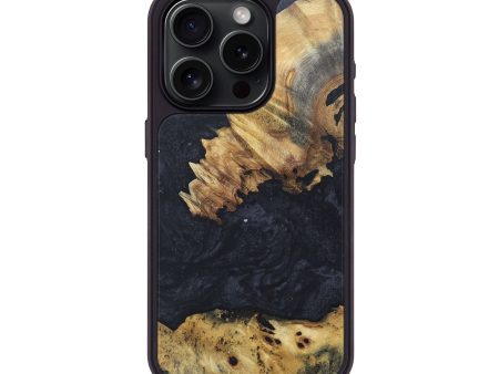 iPhone 15 Pro Wood+Resin Phone Case - Abraham (Pure Black, 676319) Fashion