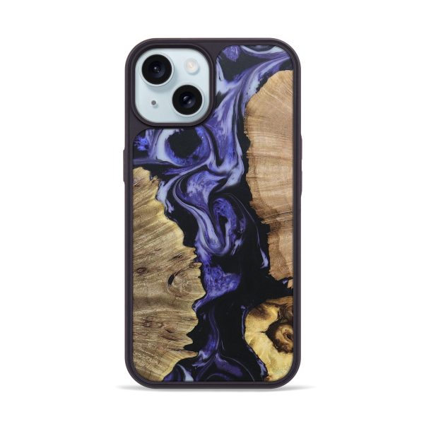 iPhone 15 Wood+Resin Phone Case - Eugene (Mosaic, 677358) Sale