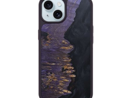 iPhone 15 Wood+Resin Phone Case - Kash (Pure Black, 676303) Online Sale