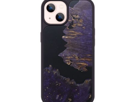 iPhone 14 Wood+Resin Phone Case - Annabelle (Pure Black, 676302) For Cheap