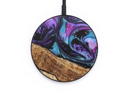 Circle Wood+Resin Wireless Charger - Carissa (Purple, 677065) Discount