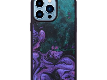 iPhone 14 Pro Max Wood+Resin Phone Case - Enrique (Purple, 673466) For Cheap