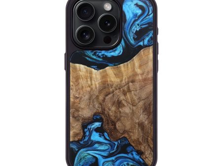 iPhone 15 Pro Wood+Resin Phone Case - Gregory (Blue, 675924) Sale