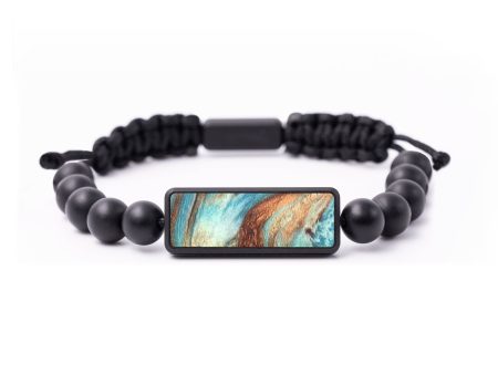 Onyx Bead ResinArt Bracelet - Dylan (Teal & Gold, 675367) Online