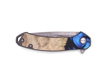 EDC Wood+Resin Pocket Knife - Anita (Blue, 676972) Discount