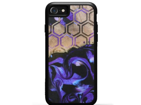 iPhone SE Wood+Resin Phone Case - Debby (Pattern, 677303) For Sale