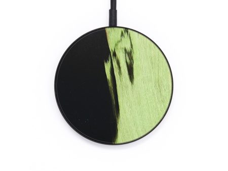 Circle Wood+Resin Wireless Charger - Edith (Pure Black, 677090) For Sale