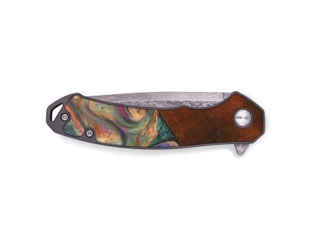 EDC Wood+Resin Pocket Knife - Shawn (Green, 676942) For Sale