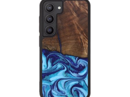 Galaxy S23 Wood+Resin Phone Case - Brynlee (Blue, 676719) Online now