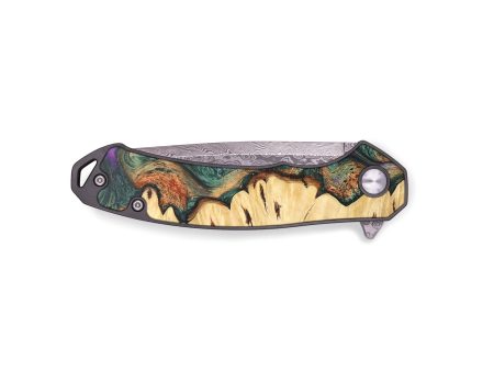 EDC Wood+Resin Pocket Knife - Ashley (Green, 676937) Online now