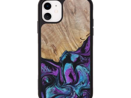 iPhone 11 Wood+Resin Phone Case - Emilee (Purple, 677243) Cheap