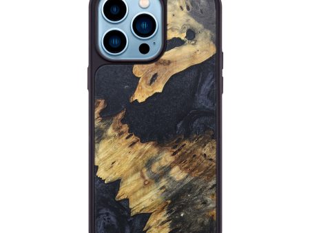 iPhone 14 Pro Max Wood+Resin Phone Case - Fabian (Pure Black, 676300) on Sale