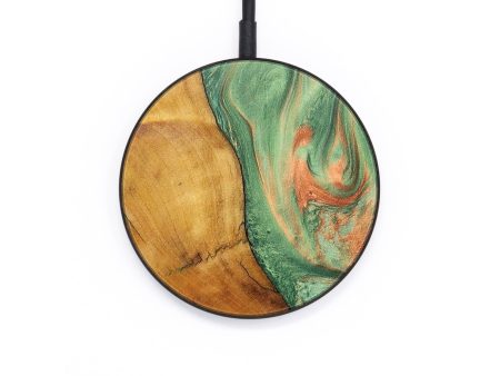 Circle Wood+Resin Wireless Charger - Isaiah (Green, 677095) Fashion