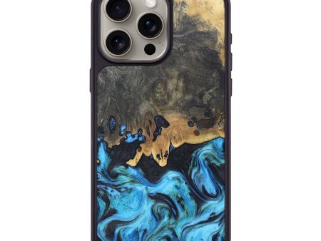 iPhone 15 Pro Max Wood+Resin Phone Case - Amora (Blue, 673287) Online now