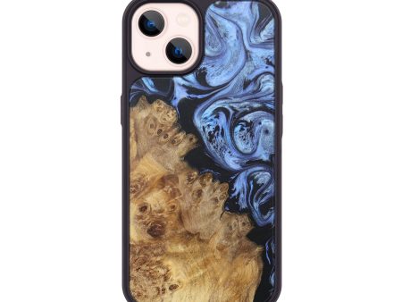 iPhone 14 Wood+Resin Phone Case - Amara (Blue, 672147) Online now