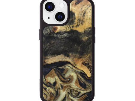 iPhone 13 Wood+Resin Phone Case - Brooke (Black & White, 675153) For Sale