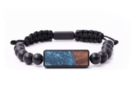 Onyx Bead Wood+Resin Bracelet - Rowan (Blue, 674859) For Cheap