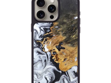 iPhone 15 Pro Max Wood+Resin Phone Case - April (Black & White, 672107) Discount