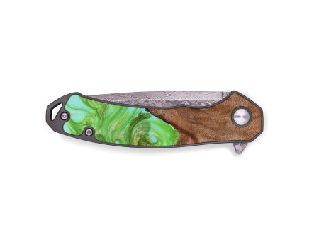 EDC Wood+Resin Pocket Knife - Collins (Green, 671975) Fashion