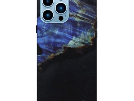 iPhone 14 Pro Max Wood+Resin Live Edge Phone Case - Jalen (Pure Black, 674610) For Sale