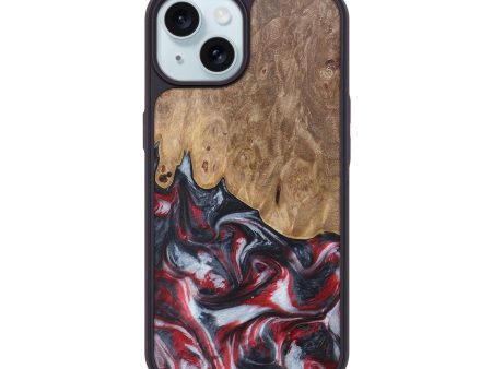 iPhone 15 Wood+Resin Phone Case - Anna (Red, 672187) Hot on Sale