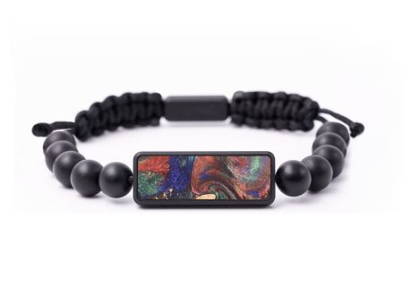 Onyx Bead Wood+Resin Bracelet - Claude (Red, 674907) Online Hot Sale