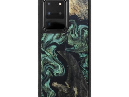 Galaxy S20 Ultra Wood+Resin Phone Case - Moises (Green, 674293) Cheap