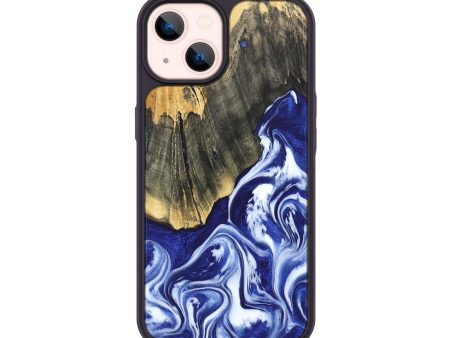 iPhone 14 Wood+Resin Phone Case - Charlie (Blue, 676644) Online