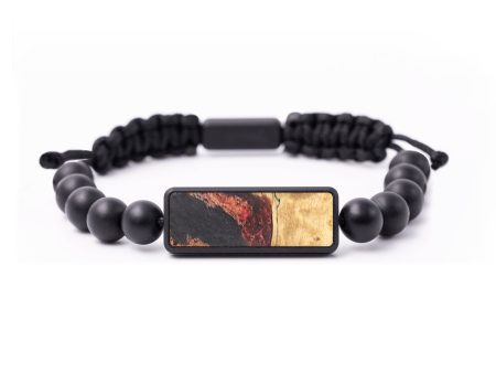 Onyx Bead Wood+Resin Bracelet - Adrienne (Red, 673855) Online Hot Sale