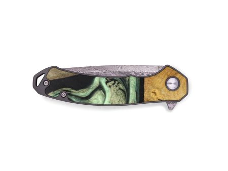 EDC Wood+Resin Pocket Knife - Wilson (Green, 671976) Discount