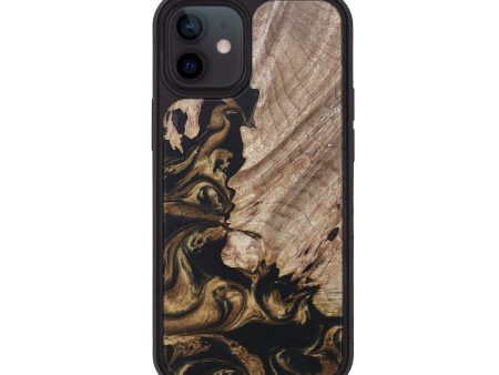 iPhone 12 Wood+Resin Phone Case - Christoph (Black & White, 672232) Fashion