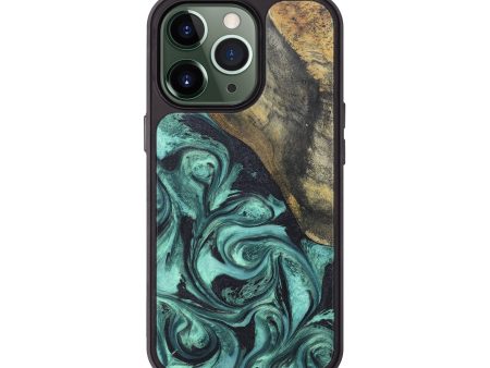 iPhone 13 Pro Wood+Resin Phone Case - Bridget (Green, 672888) For Cheap