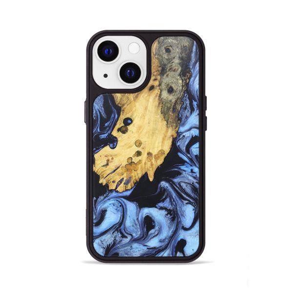 iPhone 13 Wood+Resin Phone Case - Freddie (Blue, 672166) For Discount