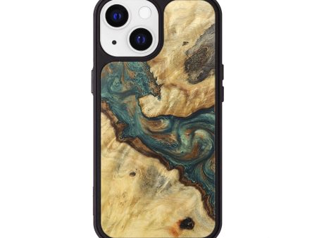 iPhone 13 Wood+Resin Phone Case - Sutton (Green, 674261) on Sale