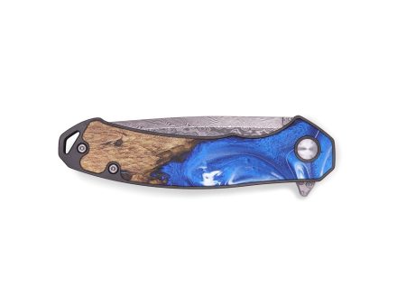 EDC Wood+Resin Pocket Knife - Wade (Blue, 671933) Fashion