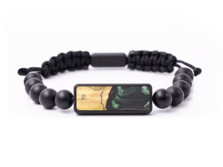 Onyx Bead Wood+Resin Bracelet - Isla (Green, 673916) For Cheap