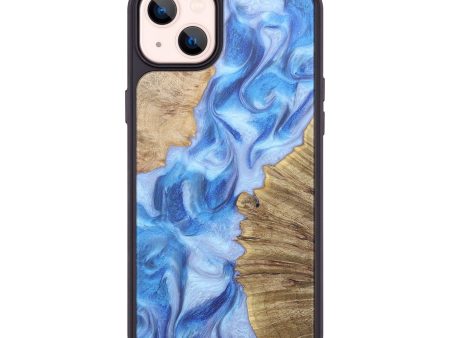 iPhone 14 Plus Wood+Resin Phone Case - Mikayla (Blue, 673261) Fashion