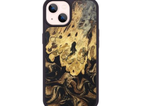 iPhone 14 Wood+Resin Phone Case - Camille (Black & White, 672235) Sale