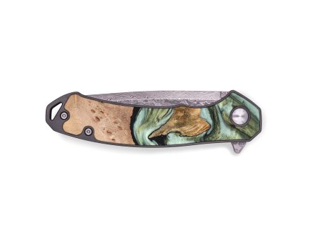 EDC Wood+Resin Pocket Knife - Susie (Green, 671989) Online Sale