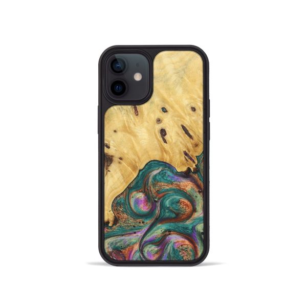 iPhone 12 mini Wood+Resin Phone Case - Daryl (Green, 672959) Online Sale