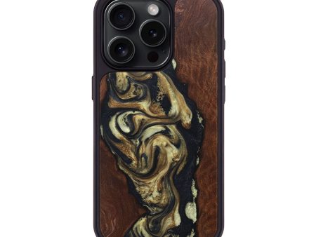 iPhone 15 Pro Wood+Resin Phone Case - Aleah (Black & White, 675143) Cheap