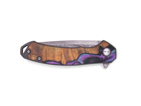 EDC Wood+Resin Pocket Knife - Wyatt (Purple, 671938) For Cheap